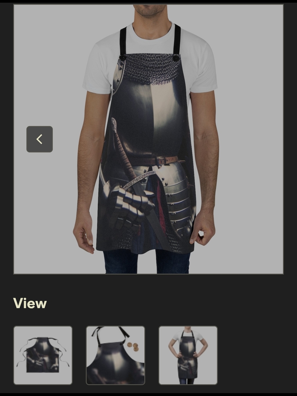 Medieval Armor Print Apron